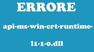 Come risolvere errore apimswincrtruntimel110dll in Windows [upl. by Chew]