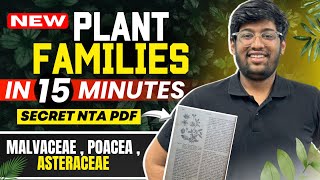 New PLANT Families for NEET 2024🔥 Malvaceae Asteraceae  Poaceae  Special PDF  tricks [upl. by Eixid226]