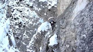 Winter ascent of Ferrata Sci Club 18 on Mount Faloria  Cortina  Dolomiti [upl. by Ajram]