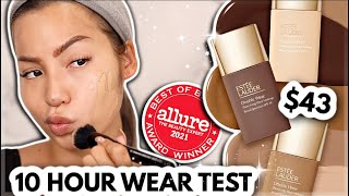 BETTER THAN THE OG ESTEE LAUDER SHEER DOUBLE WEAR FOUNDATION  10 HR WEAR TEST [upl. by Cogan]