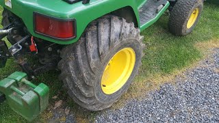 Review of Deestone D405 Ag Tires on John Deere 445 425 455 XSeries [upl. by Drahcir]