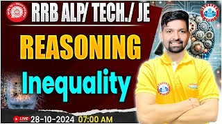 RRB ALP Technician Reasoning  RRB JE Reasoning  Inequality Reasoning Class  by Sandeep Sir [upl. by Ursala655]