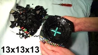 MoYu 13x13x13 FULL DISASSEMBLY amp close look at parts mega 13x13 Rubiks Cube puzzle [upl. by Enived]