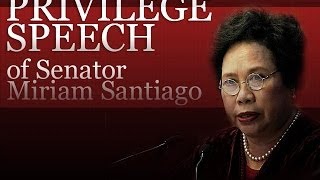 Livestream Privilege Speech of Sen Miriam Defensor Santiago [upl. by Ahsiekin]