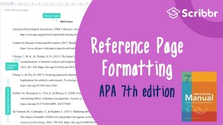 APA 7th Edition Formatting the APA Reference Page  Scribbr 🎓 [upl. by Attegroeg]