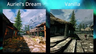 Auriels Dream vs Vanilla Skyrim  01 [upl. by Yrakcaz]