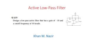 Active Low Pass Filter ENA  Question 125 Thomas In English [upl. by Amehsyt544]