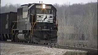 19940408 SOO NS Birmingham MO High Hood SD402 [upl. by Norrad]