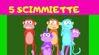 Cinque Scimmiette  Inglese per bambini Doremi Time [upl. by Onibas]