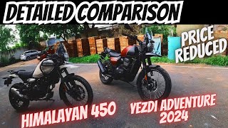 New Yezdi Adventure Update 2024 vs Royal Enfield Himalayan 2024 Compared  Himalayan vs Yezdi [upl. by Ashia]