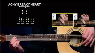 ACKY BREAKY HEART  Play along video  Beginning Guitar  Open Power Chords [upl. by Ettebab]