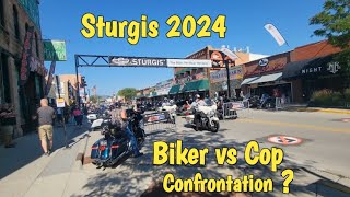 Sturgis 2024 Biker versus Cop Confrontation [upl. by Ljoka]