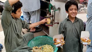 10 Years Old Kid Making FRENCH FRIES  Perfect Crispy Street French Fries  Hardworking Afghani Kid [upl. by Eardnaed764]