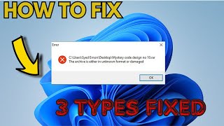 Fix The Archive Is Either In Unknown Format or Damaged [upl. by Agripina]