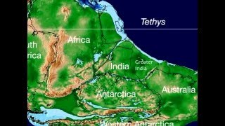 Plate Tectonic Evolution of India Scotese Animation [upl. by Ahsekan]