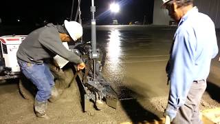 Fiber Reinforced Concrete Finishing with Laser Screed and Power Float [upl. by Orlosky119]