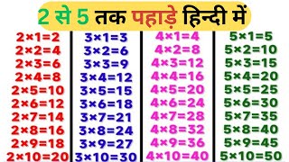 2 से 5 तक पहाड़े हिन्दी में । Learn MULTIPLICATION amp TABLES in Hindi amp English jayarajput [upl. by Ximenez]