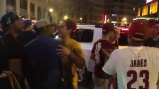 Cavs WIN Fans celebrate in the streets of downtown Cleveland after historic NBA win [upl. by Neyrb910]