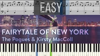 The Pogues amp Kirsty MacColl  Fairytale Of New York  Easy Piano Tutorial [upl. by Seys201]