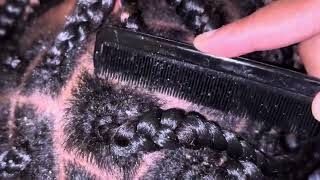 Scratching dandruff out of box braids 😱 wow [upl. by Eslehc224]