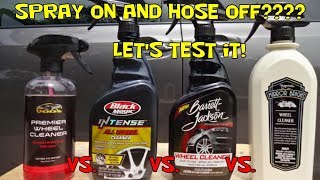 Wheel Cleaner Comparison Meguiars Black Magic Waxgods and Barrett Jackson [upl. by Akemrej]