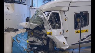 Krocktest av husbilar – Crash test of motorhomes  Trafikverket [upl. by Zoller]