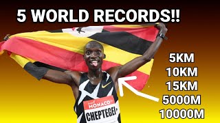 Joshua Cheptegei All world records [upl. by Castorina]