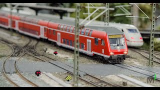 Märklin H0 Modellbahn  BR 147 mit Doppelstockwagen quotDB Regioquot  Dosto [upl. by Gilcrest]