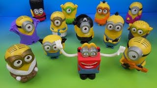 2015 McDONALDS MINIONS MOVIE SET OF 12 HAPPY MEAL TOY COLLECTION VIDEO REVIEW USA [upl. by Joceline]