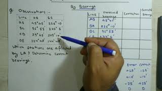 46 Compass Surveying Local Attraction Correction by Bearings Complete Numerical [upl. by Billie]