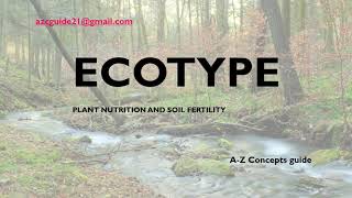 The Ecotype Concept  Ecotype  Urdu Hindi  AZ Concepts guide [upl. by Emilie]