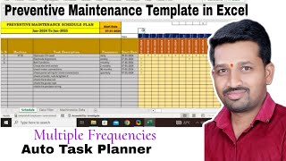 Preventive maintenance Schedule planing Excel template Auto PM scheduling [upl. by Arel]