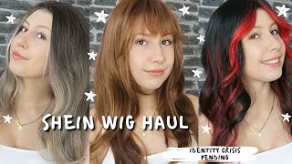 SHEIN WIG HAUL  all under £15 [upl. by Atnauqahs]