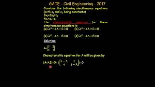 Linear Algebra  Characteristic Equation  Matrix Algebra [upl. by Sholom727]