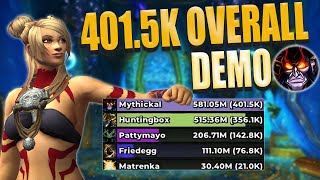 4PC Demonology Warlock  4015K Overall  Throne of the Tides Mythic 22  WoW Dragonflight 102 [upl. by Suiravat]