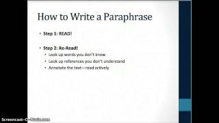 How to Write a Paraphrase [upl. by Kciredec]