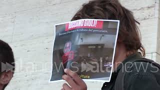 Giuli studenti in protesta in Sapienza dopo lesame del ministro quotIeri Meridiano Zero oggi MedOr [upl. by Gilpin]