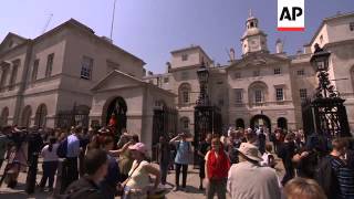 MOUNTIES TAKE PART IN QUEENS DIAMOND JUBILEE CEREMONY NEAR PALACE [upl. by Stavros]