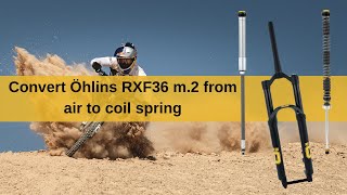 Conversion from air to coil spring on an Öhlins RXF36 m2 [upl. by Carilyn]