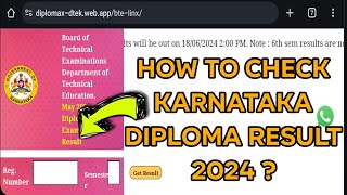 How to check Karnataka Diploma Result 2024   May 2024 Diploma Result Declared [upl. by Eleinad]