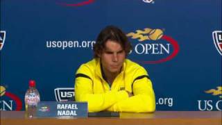 2009 US Open Press Conferences Rafael Nadal Third Round [upl. by Lehcar159]