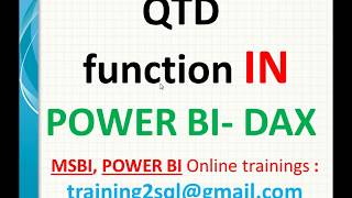 DAX functions  power bi qtd calculation  qtd in power bi  qtd in dax [upl. by Rebm196]