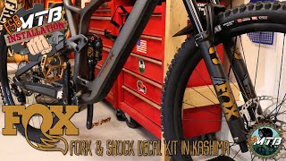 Fox Fork amp Shock Decal kit in Kashima Installed [upl. by Lovato]