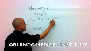 Pediatric Amiodarone Drug Calculations  Paramedic Skills Review [upl. by Bigod]