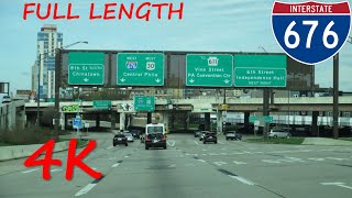 ⁴ᴷ Interstate 676 Philadelphia PACamden NJ westbound 4K VIDEO [upl. by Kurtzig]