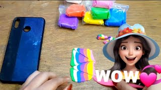 সুপার ক্লে দিয়ে মোবাইল কভার ডেকোরেট করলাম  CLAY ART  DIY CLAY CRAFT [upl. by Sokil]