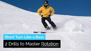 How to Short Turn on Skis 2 Drills to Master Rotation  Drill Bits [upl. by Llemij]