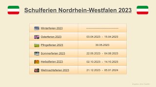 Schulferien Nordrhein Westfalen 2023 [upl. by Cirda]