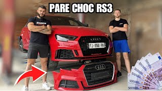 MONTAGE DU PARE CHOC AVANT RS3 SUR LA AUDI A3  2 [upl. by Maillil]