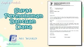 Contoh Surat Permohonan Bantuan Dana [upl. by Rikahs]